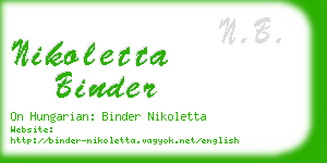 nikoletta binder business card
